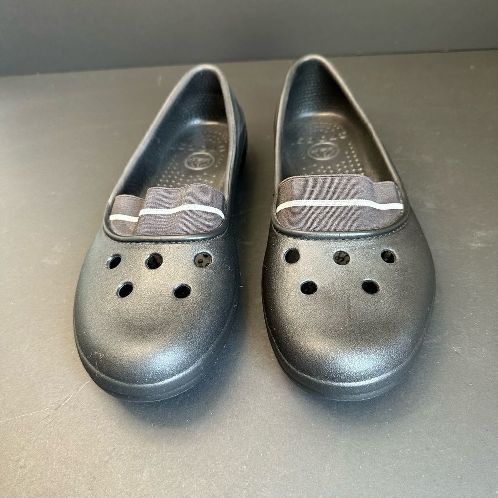 Crocs Black Slip On Elastic Band Shoes‎ Women’s Size 8